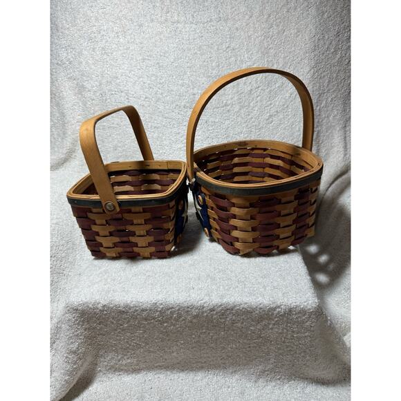 Set Of 2 Vintage Boyd’s Bears Star Spangled Americana Baskets # 65187 - Picture 3 of 7